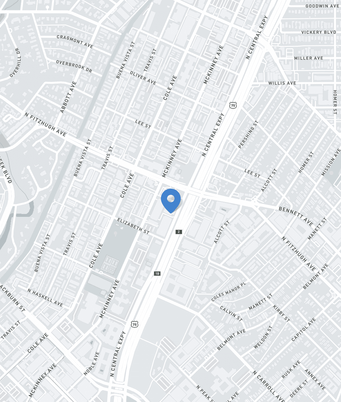 Location map pin for Gen 2's office in Dallas