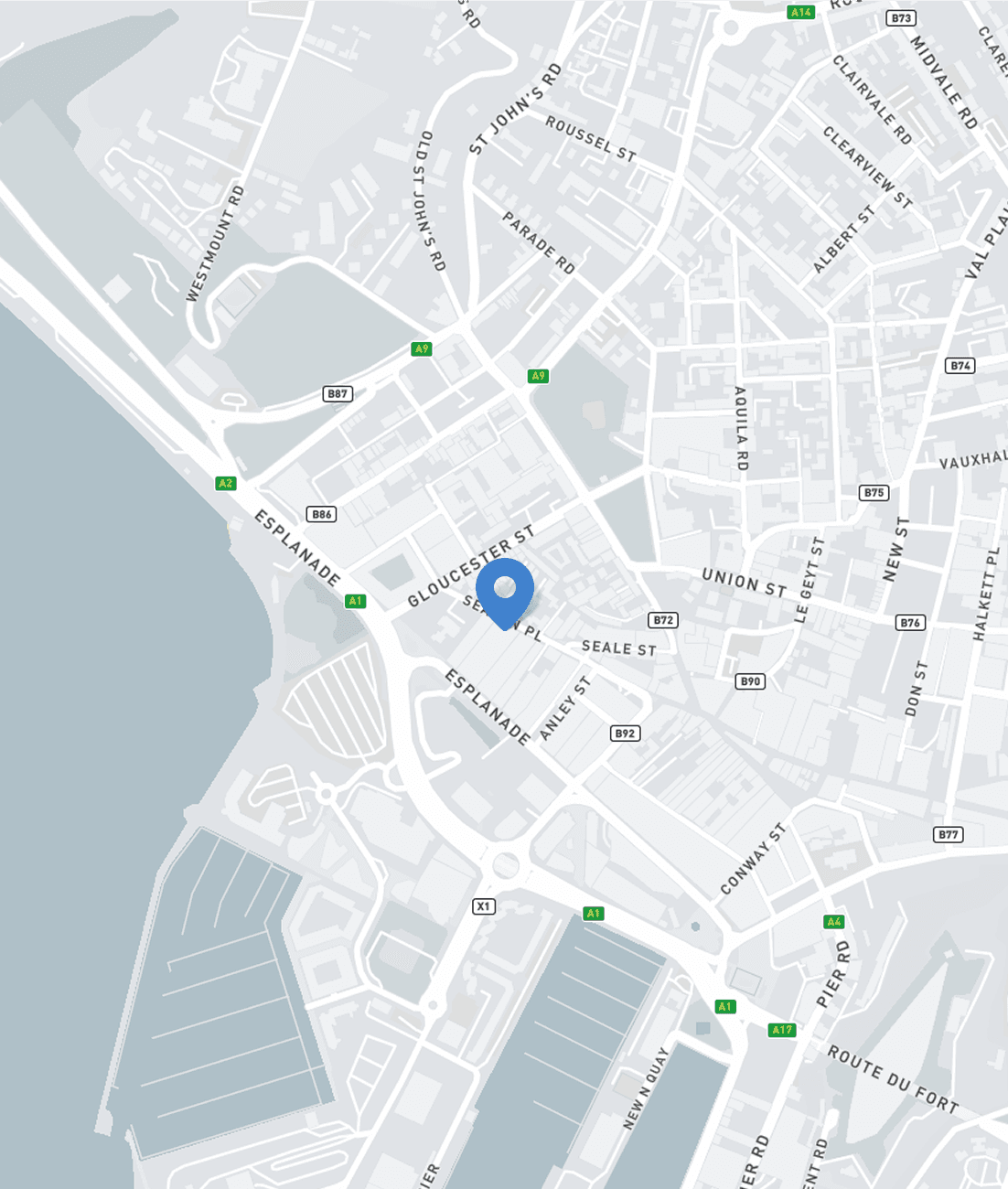 Location map pin for Gen 2's office in Jersey