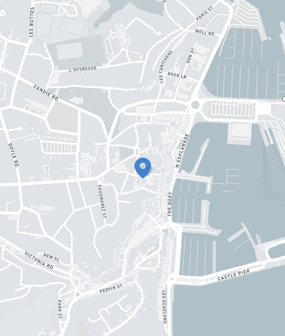 Location map pin for Gen 2's office in Guernsey